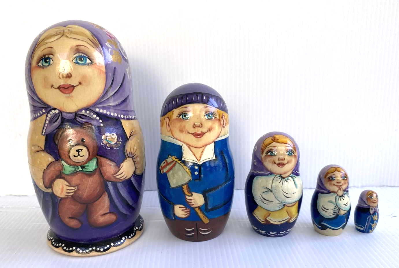 Artist Matryoshka – Children at Play by Belyakova – 5 Nested Set