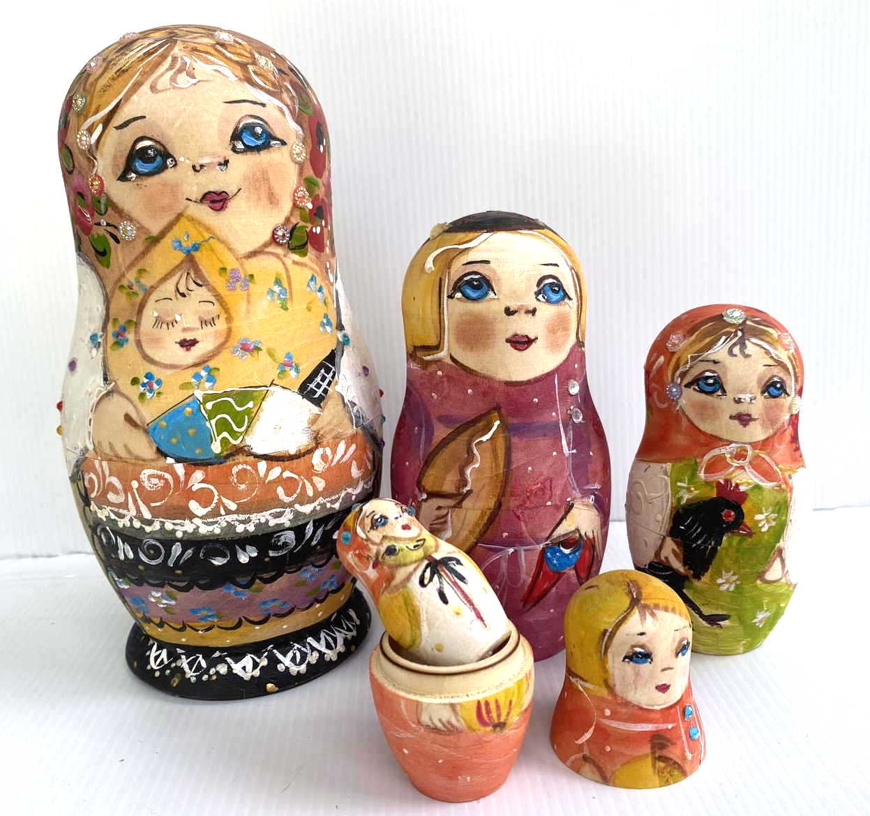 Russian Characters Matryoshka Nesting Dolls – 5 Nested Set