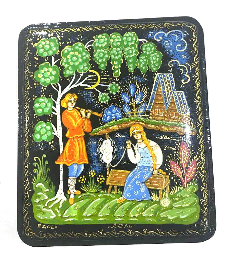 Palekh Lacquer Box - Ivan Tsarevich and the Grey Wolf