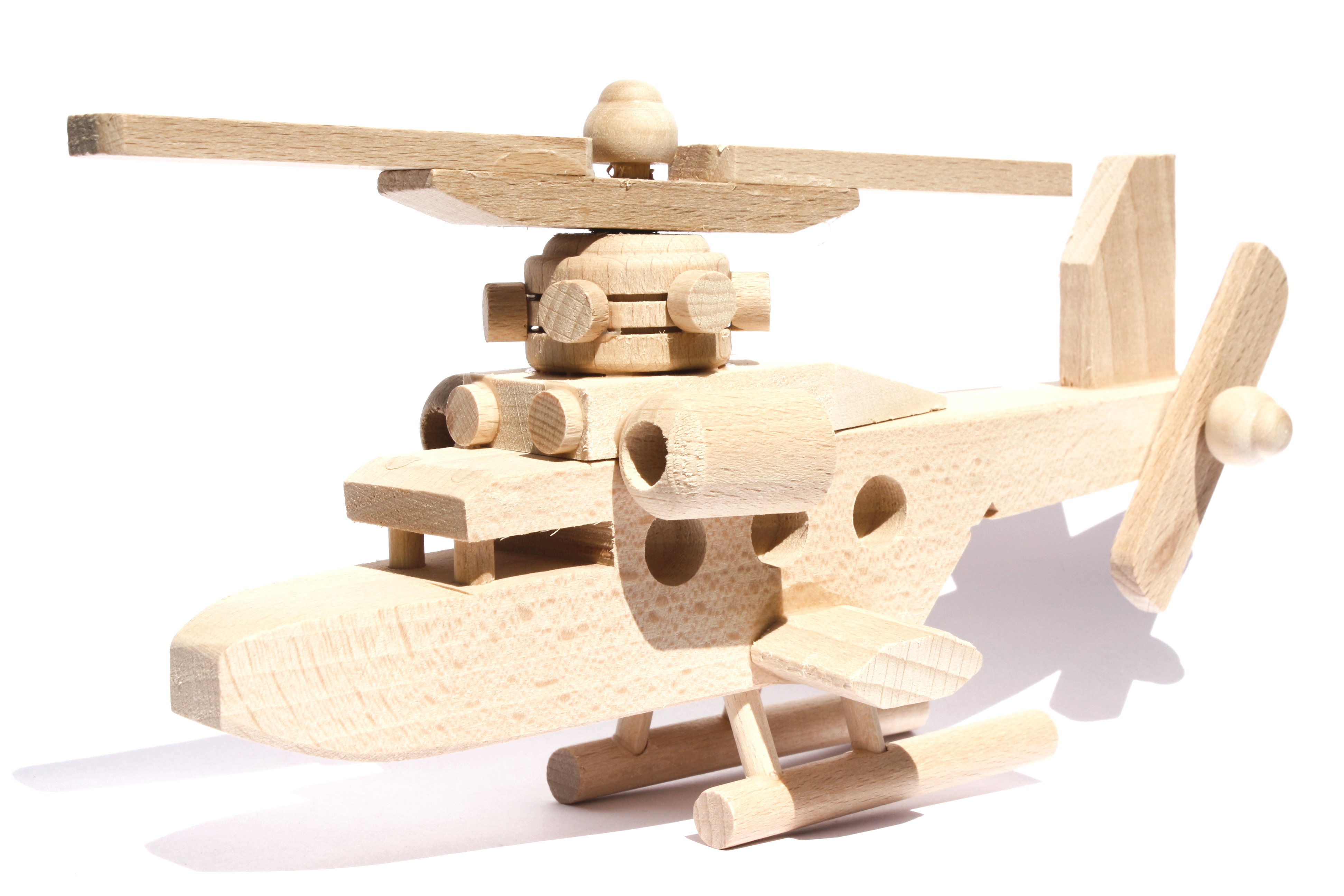 Wooden Vehicles - helicopter with one propeller 