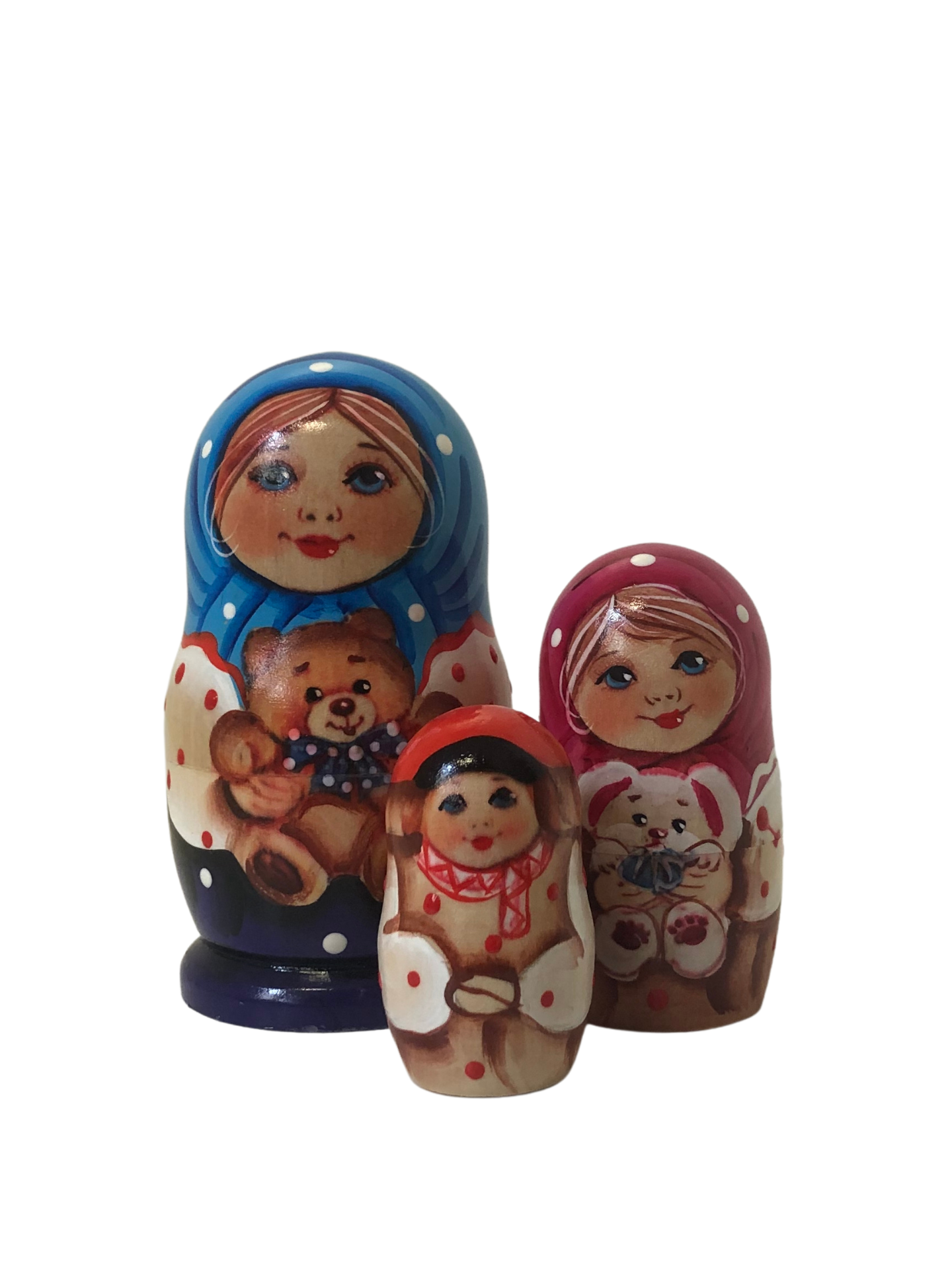 Girls with Teddy Bears Matryoshka – 3 Nested Set