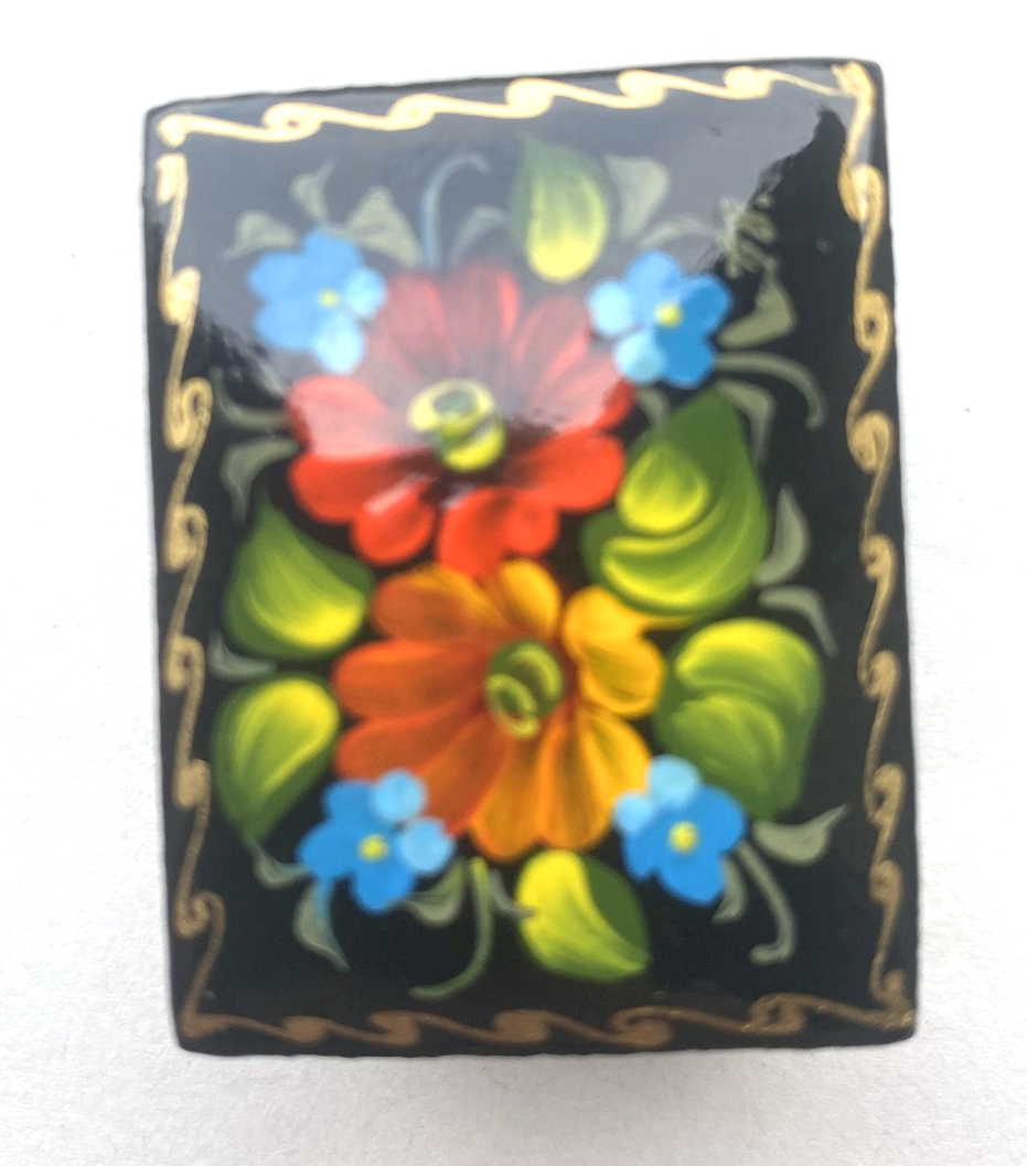 Zhostovo Roses Lacquer Trinket Box (small)