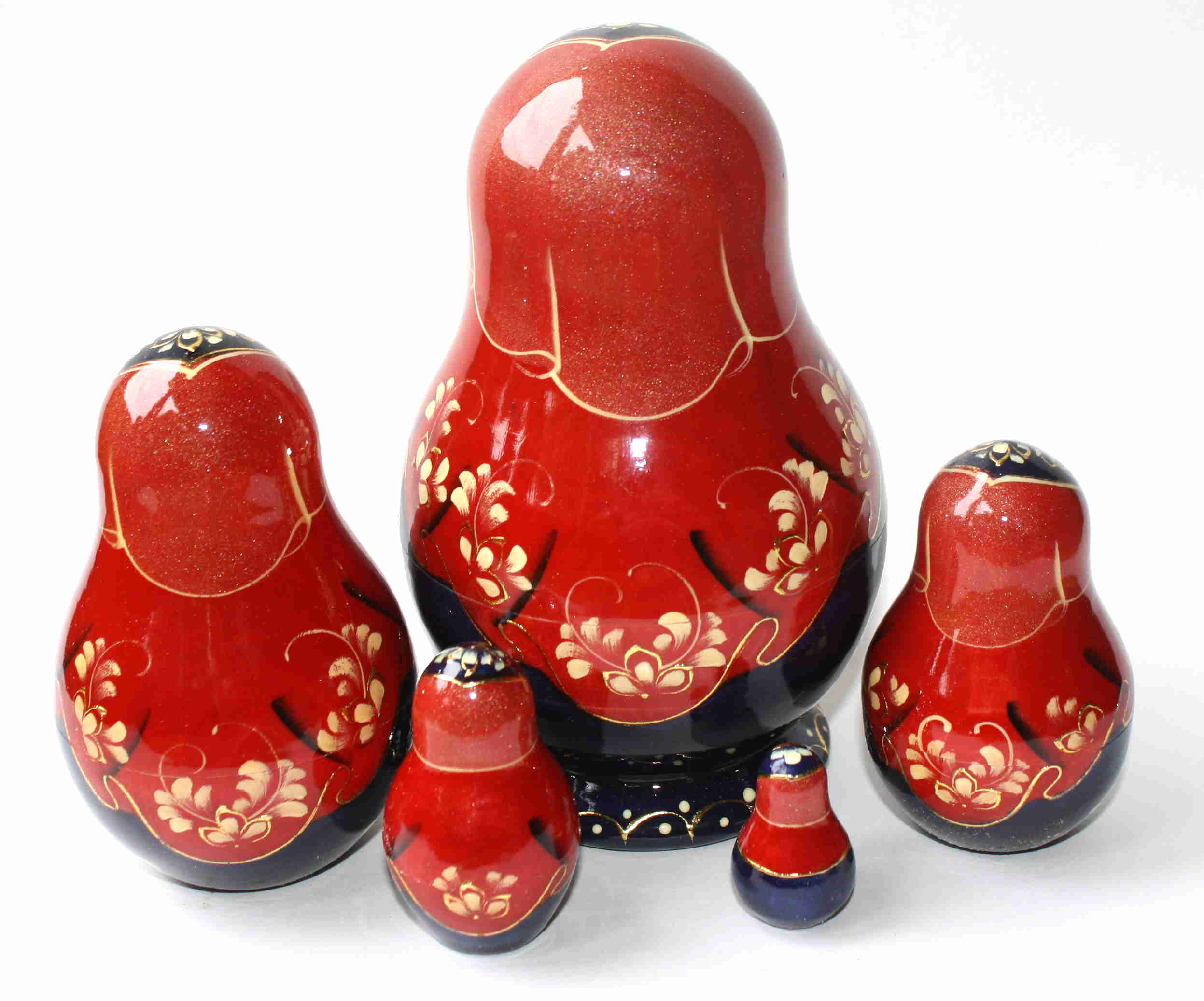 Russian Folk Tale Matryoshka - Balalaika & Ryaba the Hen - 5 Nested Set