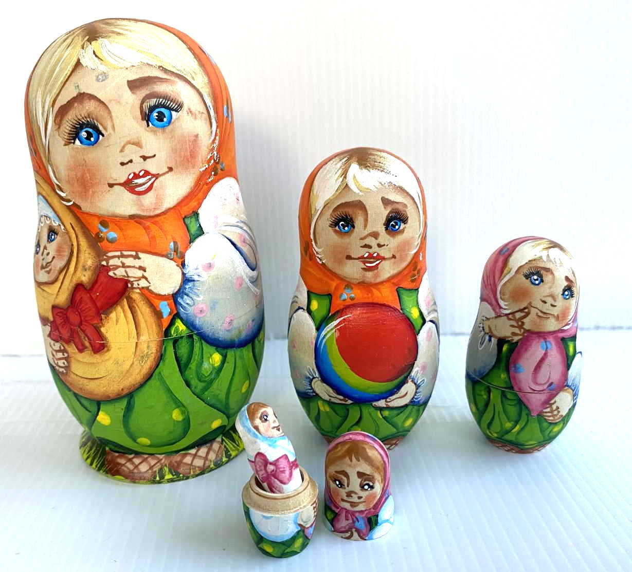 Artists Matryoshka Woman with baby in wrap