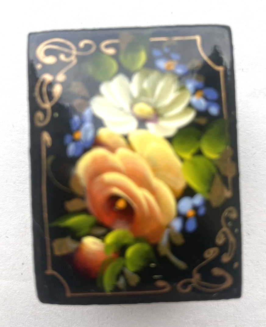 Peach Rose Lacquer Trinket Box (small)