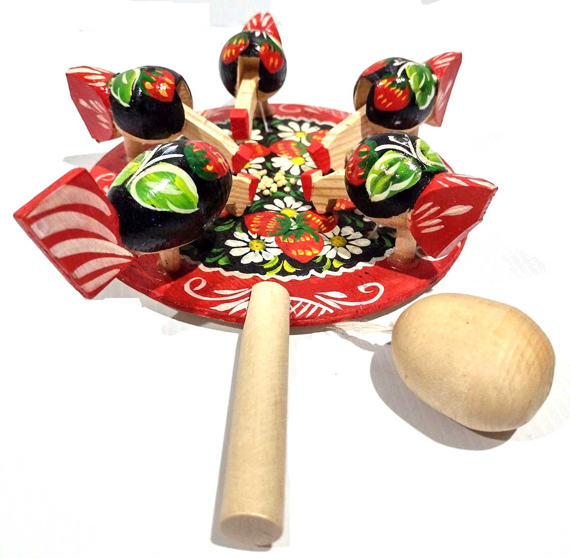 Bogorodsky Toy - Pecking Hens, Five Black Hens