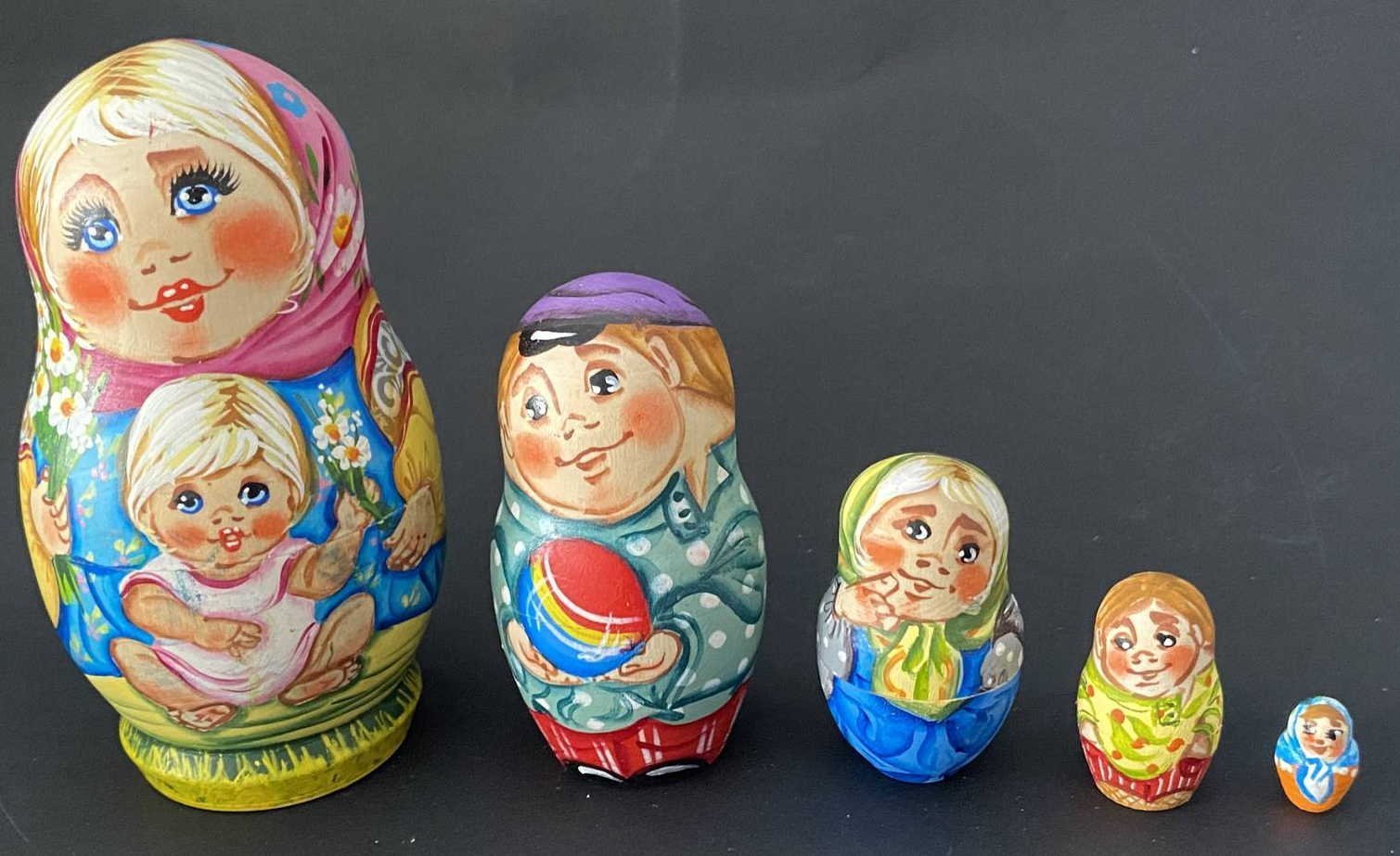 Artist Matryoshka – Summer Days by Tanya Morozova – 5 Nested Set