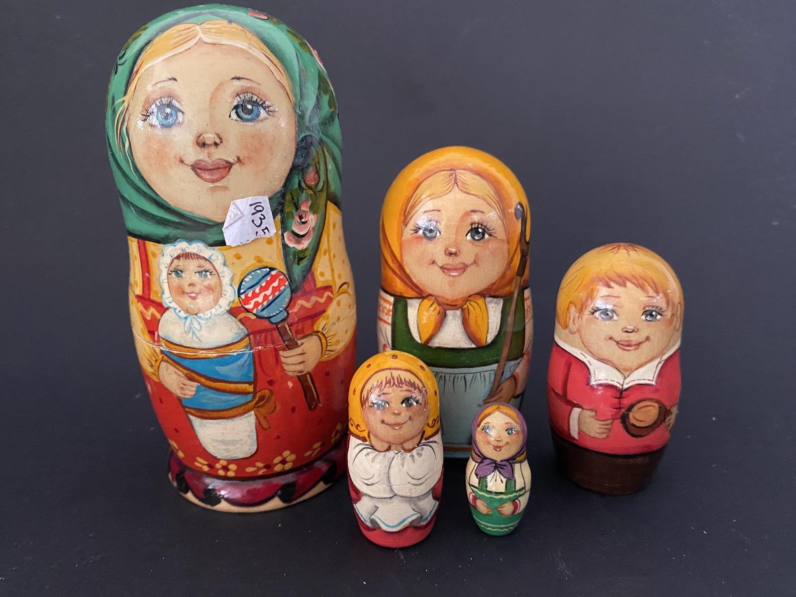 Belyakova Russian Children & Baby Nesting Dolls - 5 Nested Set