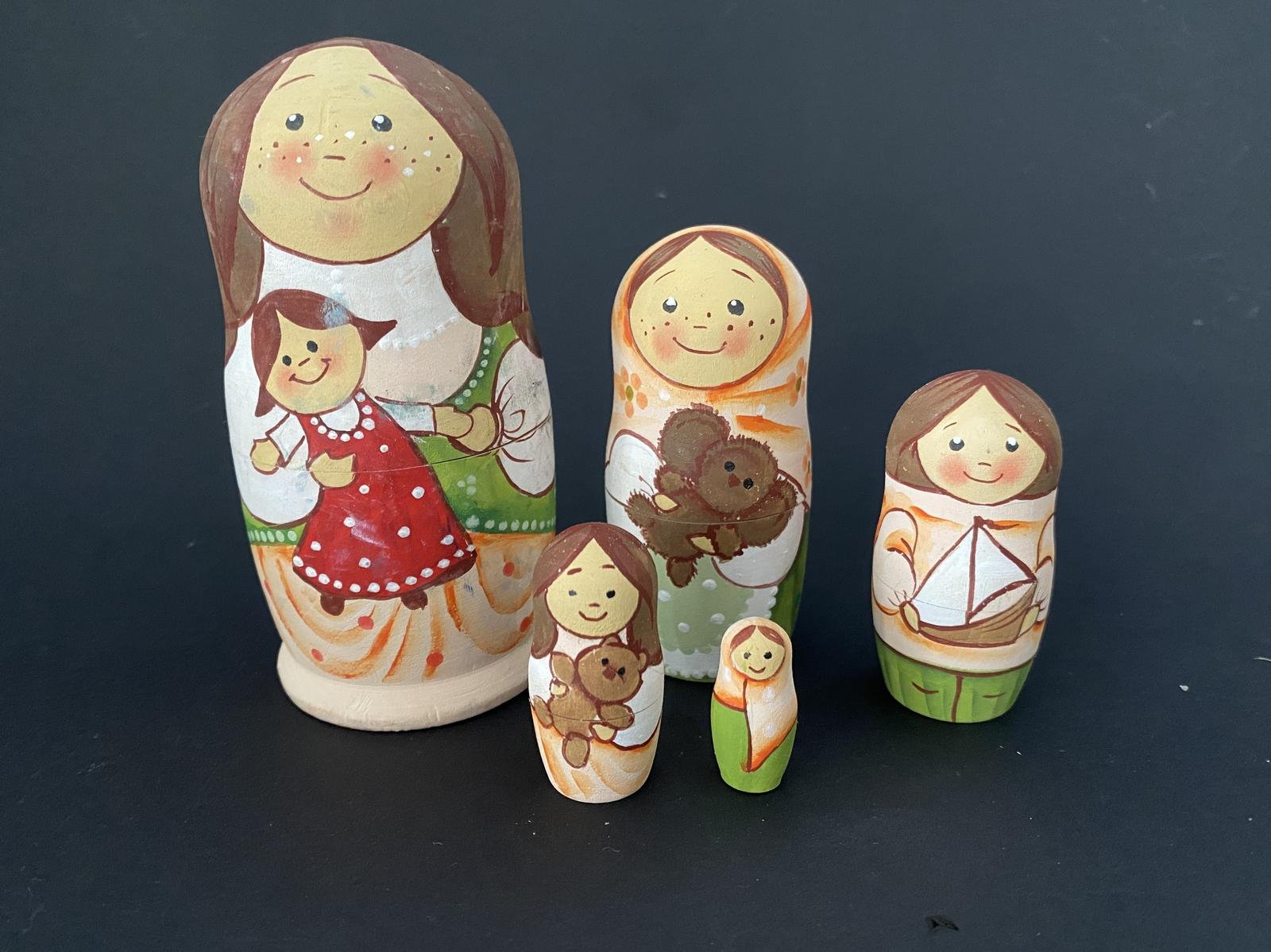 Belyakova Children at Play Nesting Dolls - 5 Nested Set