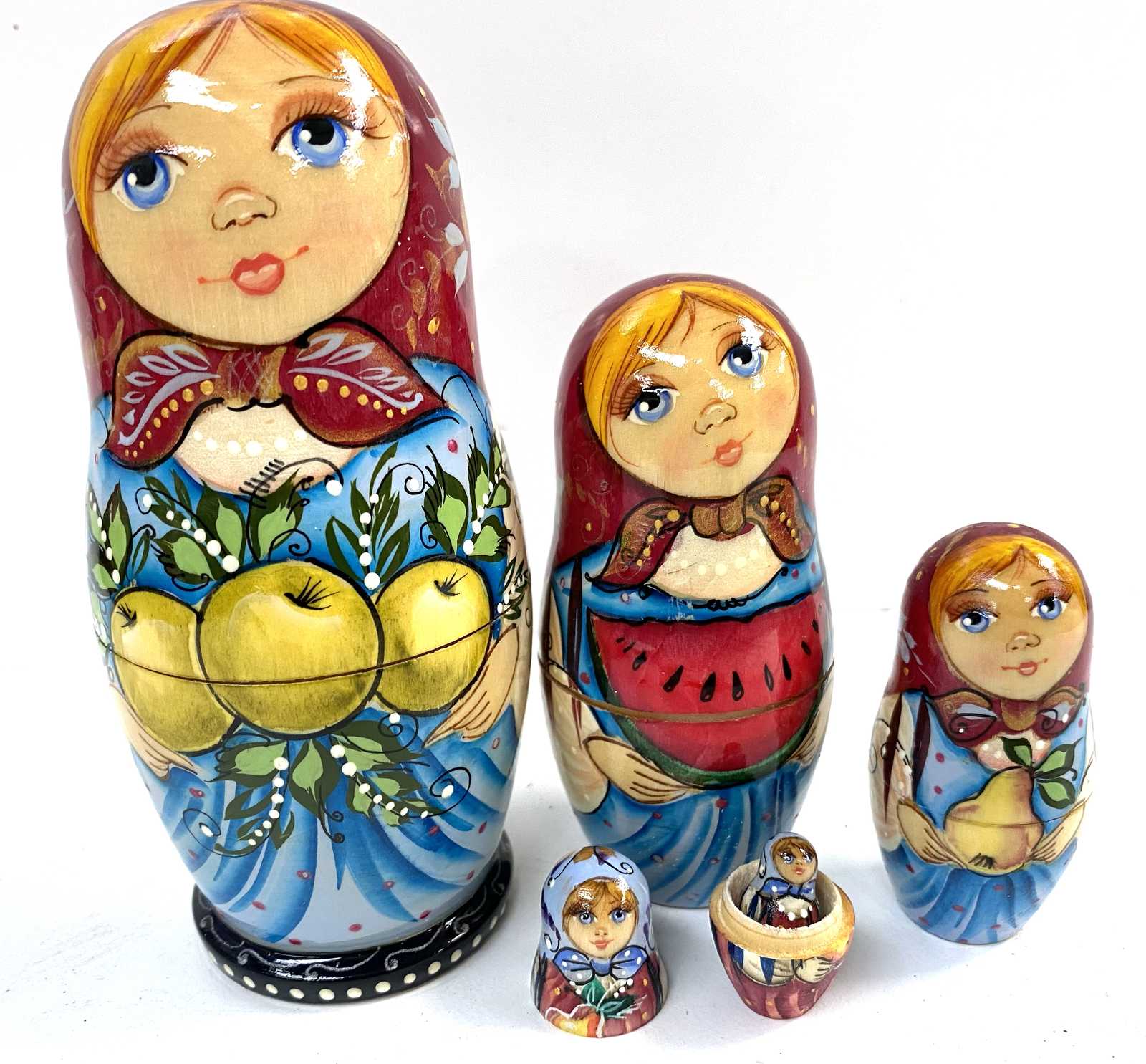 Artist Matryoshka – Summer Fruits by Belyakova – 5 Nested Set