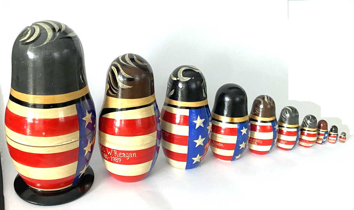 American President Matryoshka from 1992 George HW Bush to Washington - set of 10