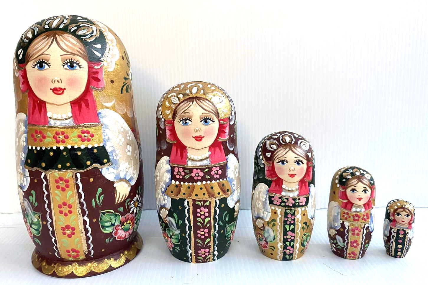 Artists Matryoshka woman with Russian costume