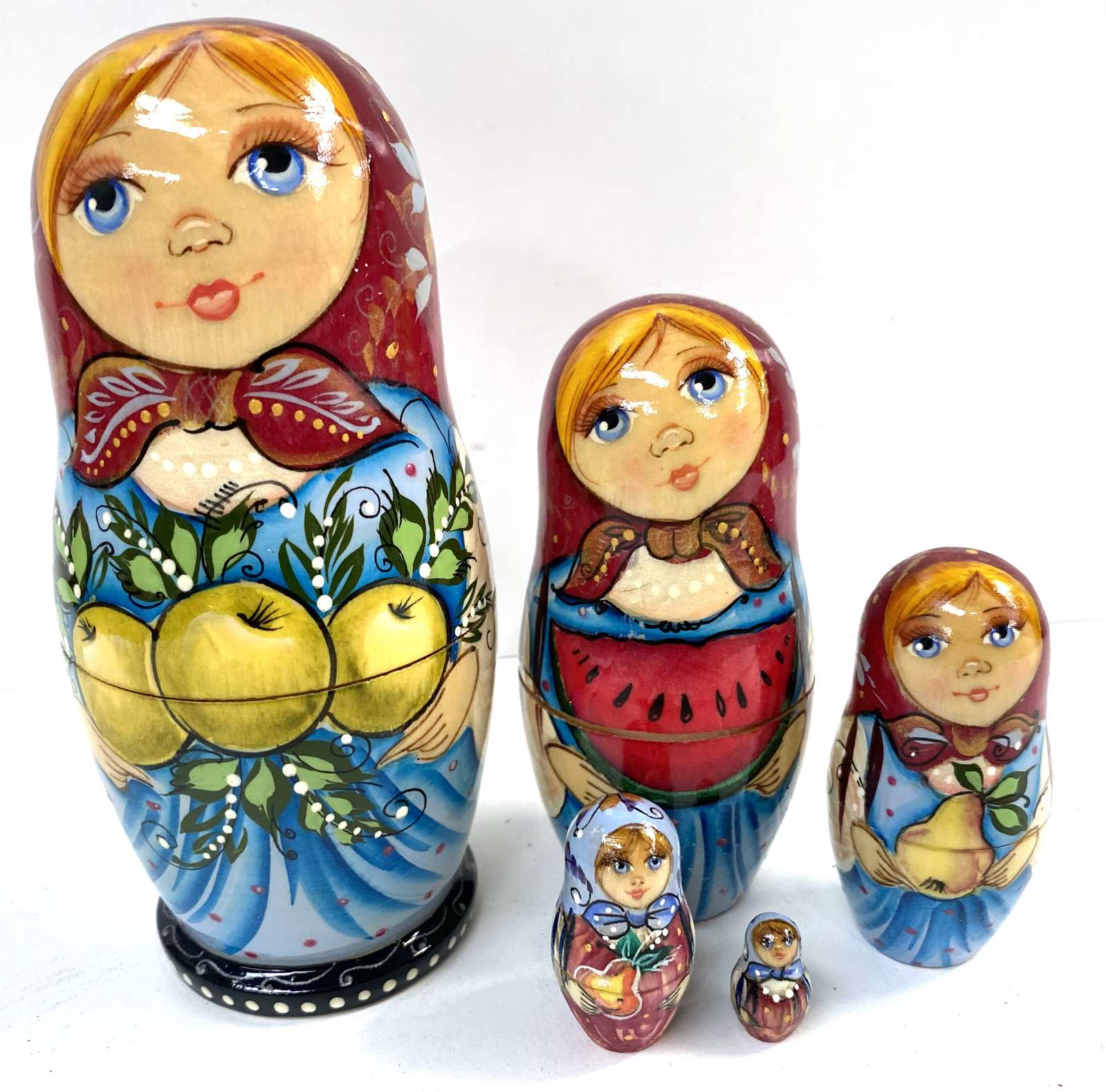 Artist Matryoshka – Summer Fruits by Belyakova – 5 Nested Set