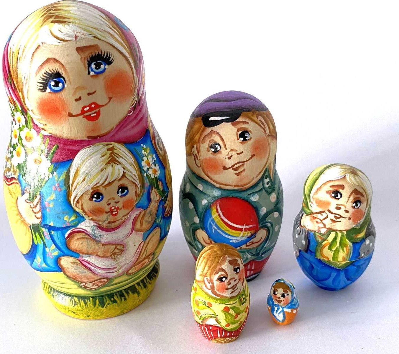 Artist Matryoshka – Summer Days by Tanya Morozova – 5 Nested Set