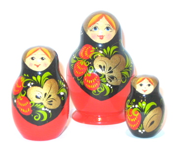Artists Matryoshka Strawberry lady (3 nested set)