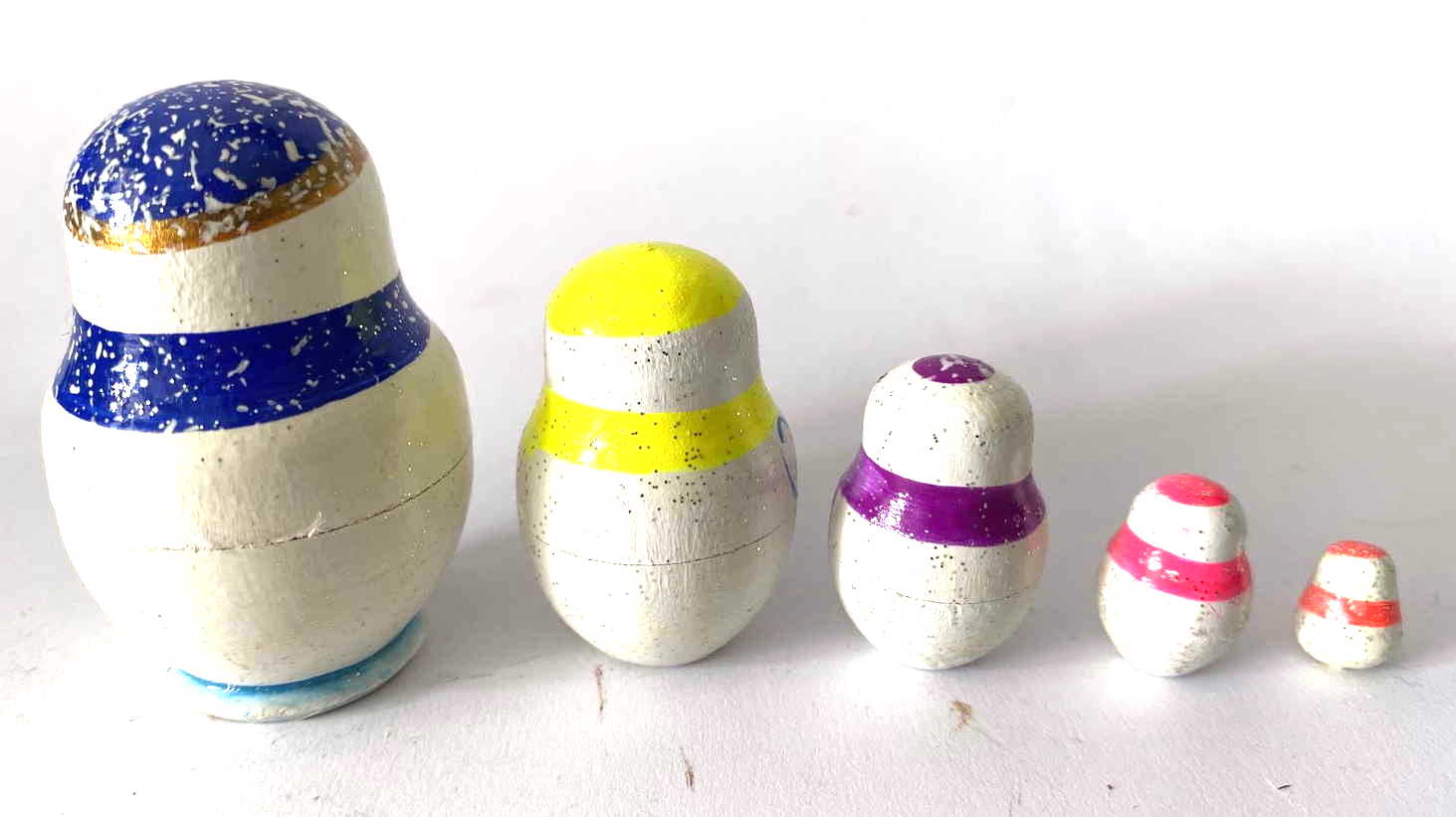 Miniature Snowman Nesting Dolls – 5 Nested Set