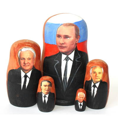 A 5 nested set of Celebrities - Russian & Soviet leaders
