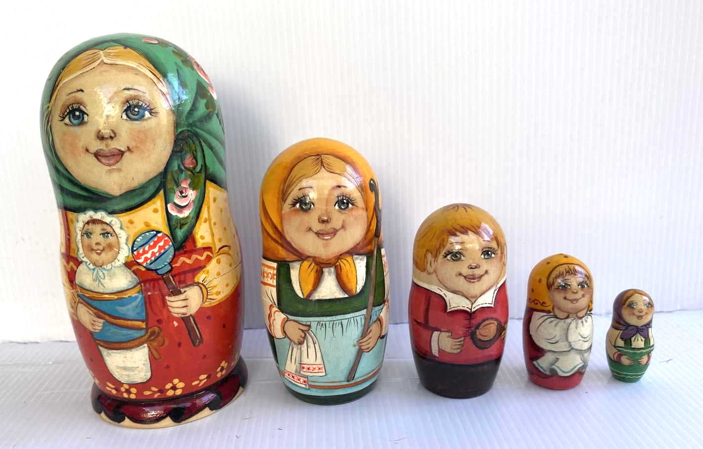Belyakova Russian Children & Baby Nesting Dolls - 5 Nested Set