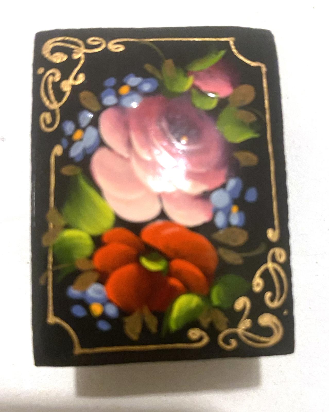 Pink Rose Lacquer Trinket Box (small)