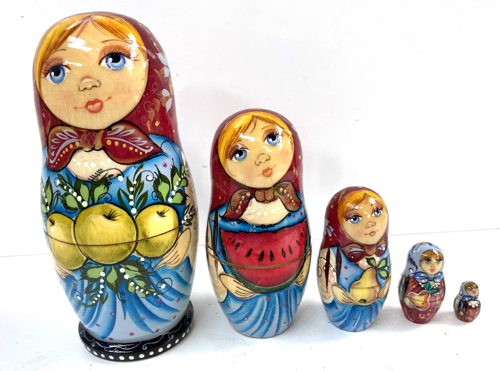 Artist Matryoshka – Summer Fruits by Belyakova – 5 Nested Set