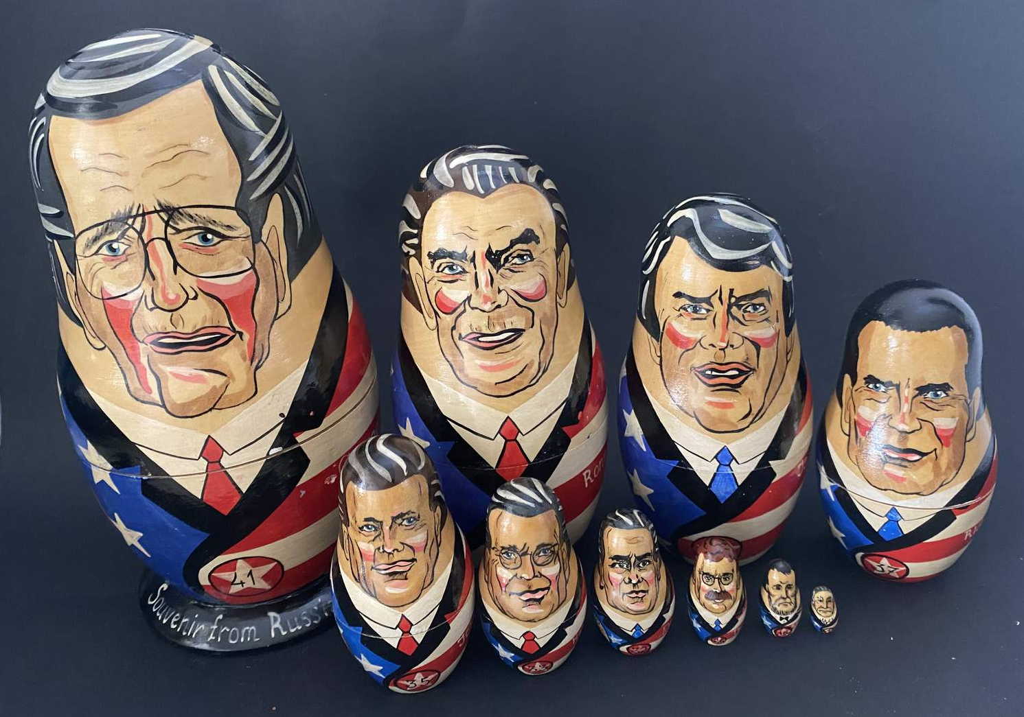 American President Matryoshka from 1992 George HW Bush to Washington - set of 10
