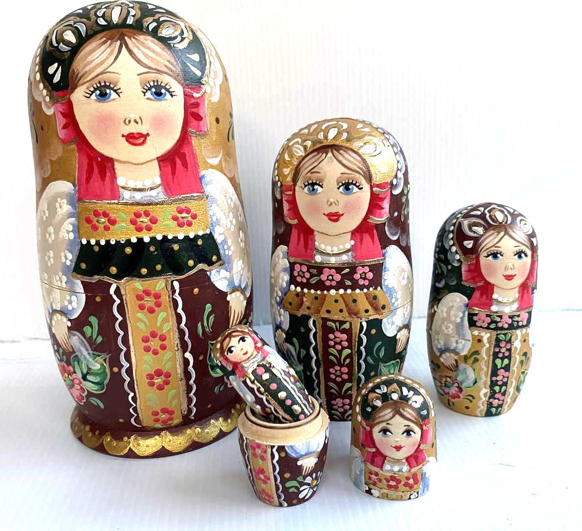 Artists Matryoshka woman with Russian costume