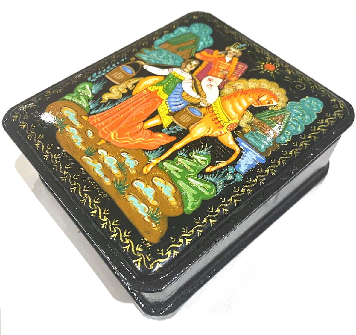Palekh Lacquer Box - Along the Street