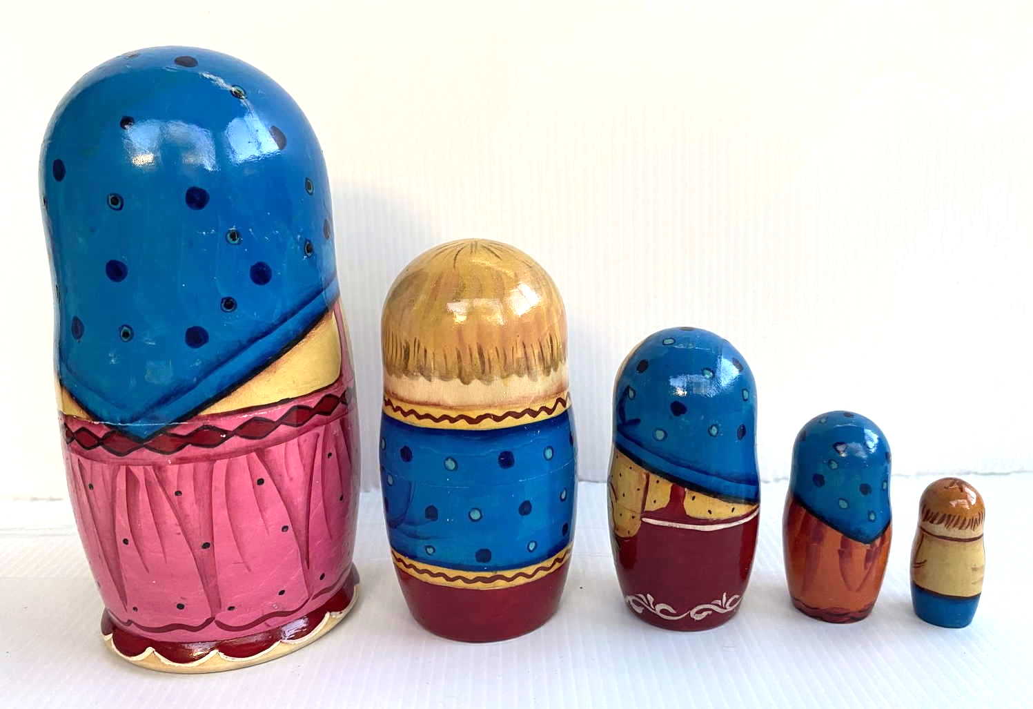 Artists Matryoshka Girl with Flowers 3 not 5 (5 nested set)