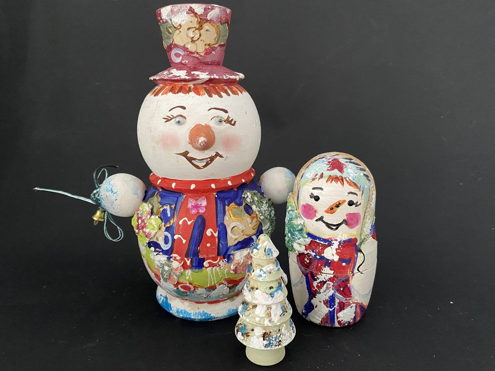 Snowman Christmas Nesting Dolls - 3 Piece Set