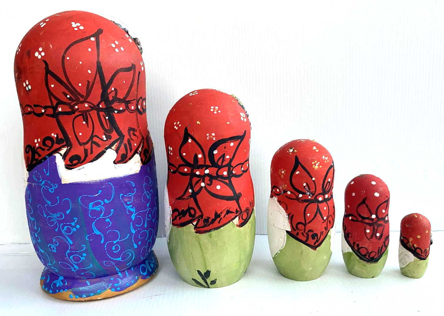 Artists Matryoshka woman with rabbit