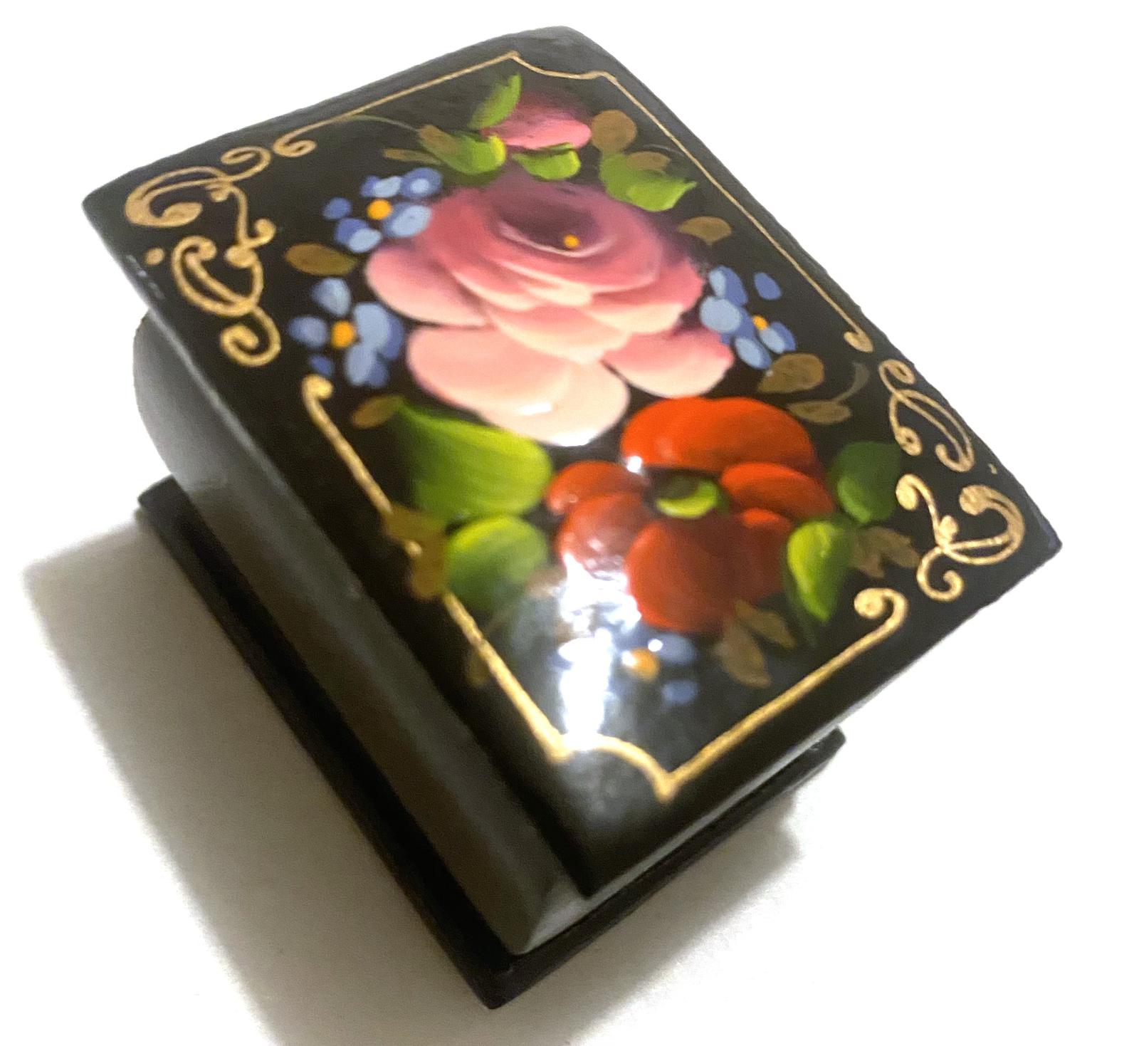 Pink Rose Lacquer Trinket Box (small)
