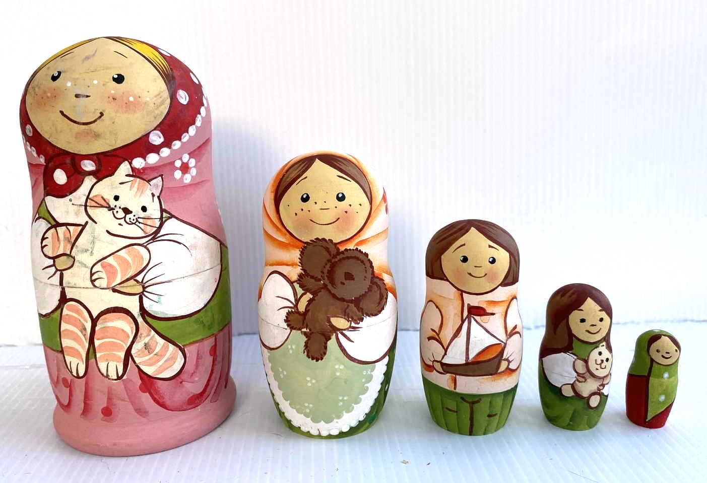 Belyakova Children & Animals Nesting Dolls - 5 Nested Set
