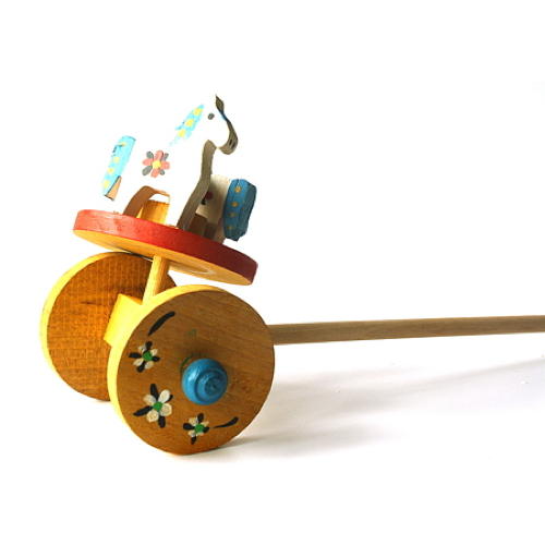 Push Toys - single couple of animals on a wheel 