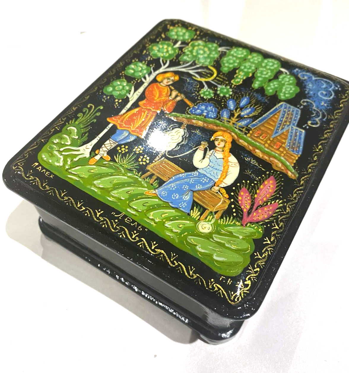 Palekh Lacquer Box - Ivan Tsarevich and the Grey Wolf