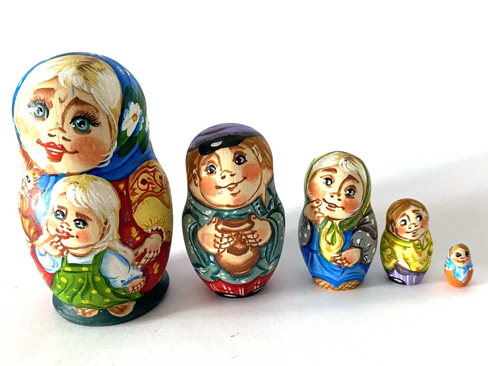 Artist Matryoshka – Everyday Characters by Tanya Morozova – 4 Nested Set