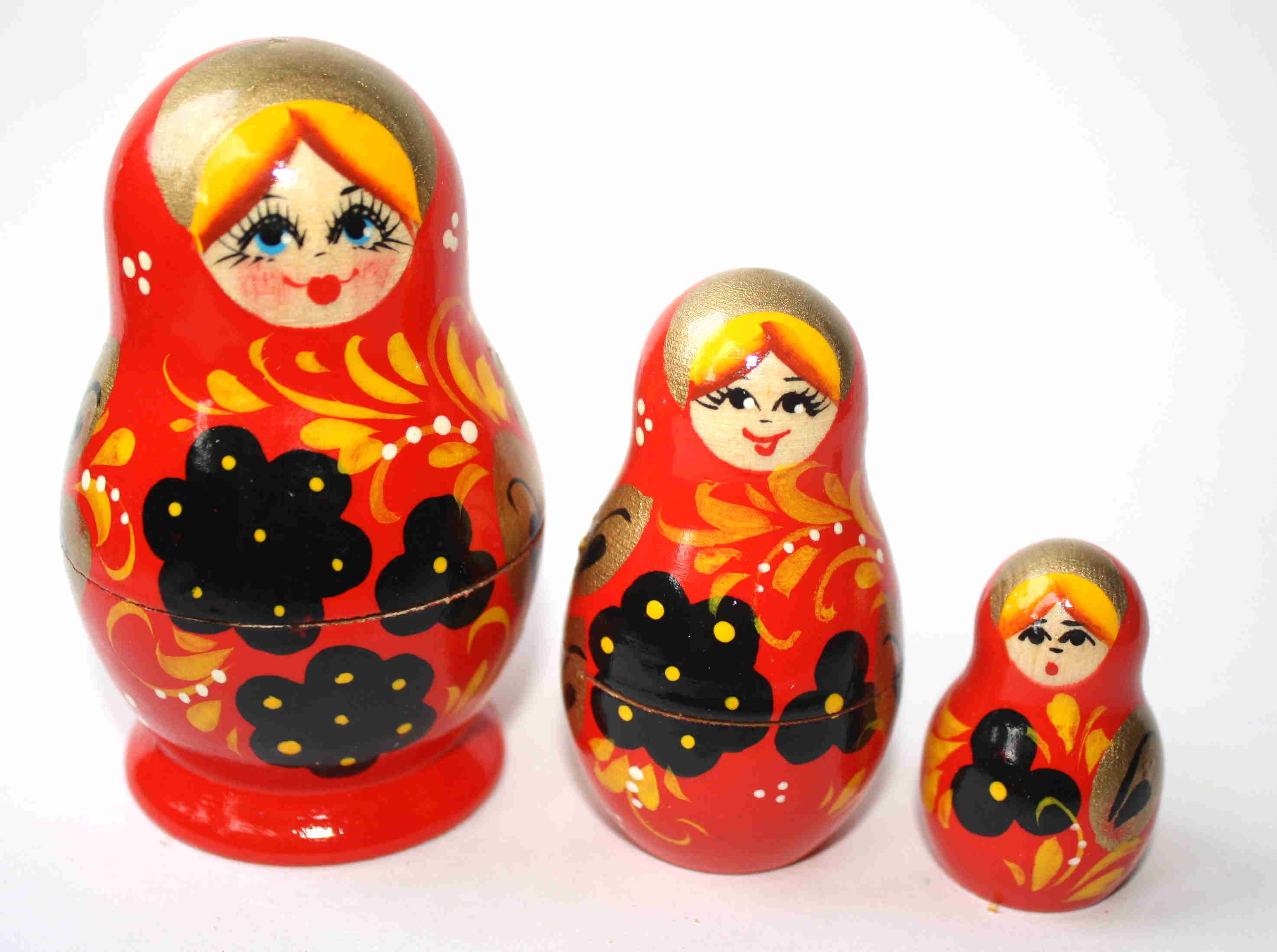 Artists Matryoshka Red lady with berries (5 nested set)